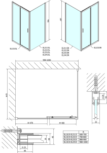 Polysan EASY čtvercový sprchový kout 1000x1000mm, čiré sklo L/P varianta EL1015EL3415