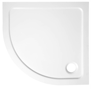 Aqualine TECMI sprchová vanička z litého mramoru, čtvrtkruh 90x90cm, R550, bílá PQ559