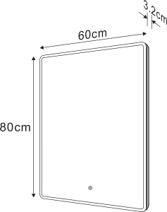 Sapho PIRI zrcadlo s LED osvětlením 60x80cm, senzor, 2700-6500K PR600S