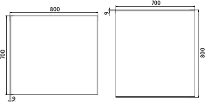Nimco OBDELNÍKOVÁ - OSTRÉ ROHY LED zrcadlo 800x700 ZP 9003