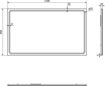 Sapho GEMINI zrcadlo s LED osvětlením 110x65cm GM110