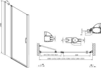 Gelco ONE sprchové dveře do niky 1200 mm, čiré sklo GO4412D