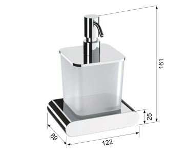 Sapho FLORI dávkovač mýdla, 300ml, mléčné sklo, černá mat RF019/15