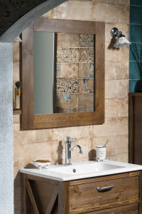 Sapho BRAND zrcadlo v dřevěném rámu 60x80cm, mořený smrk BA058S