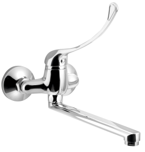 Aqualine AQUALINE 35 nástěnná baterie, rozteč 100mm, lékařská páka, ramínko ploché, 220mm, chrom 52024