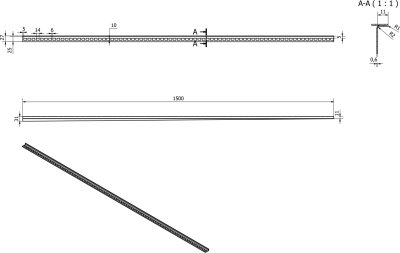 Sapho Spádová lišta, levá, výška 10 mm, délka 1500 mm, nerez mat SPD1510-L