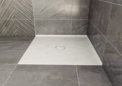 Polysan MIRAI sprchová vanička z litého mramoru, obdélník 110x90x1, 8cm, pravá, bílá 73176