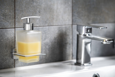 Aqualine APOLLO dávkovač mýdla, 200ml, mléčné sklo, chrom 1416-19