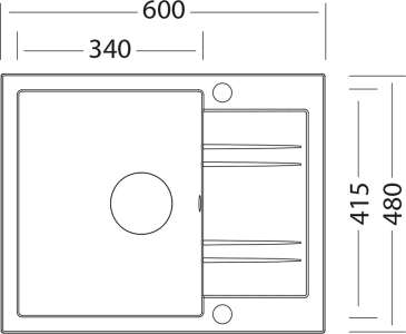 Granitový dřez Sinks LINEA 600 Granblack+ENIGMA S GR LI60030VENSGR30