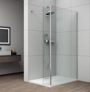 Polysan ESCA CHROME jednodílná sprchová zástěna k instalaci ke stěně, sklo čiré, 1300 mm ES1013-01