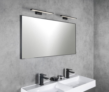 Sapho CHICAGO LED svítidlo, 400x120mm, 8W, 230V, IP44, plast, černá mat AU468