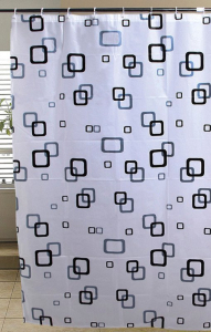 Aqualine Sprchový závěs 180x180cm, vinyl, bílá/modrá/černá ZV010