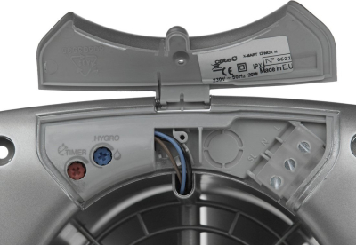 Cata X-MART 10H koupelnový ventilátor axiální s automatem, 15W, potrubí 100mm, nerez mat 01044000