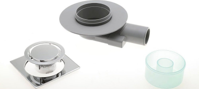 Omp Tea TIRANA podlahová vpust boční 150x150mm, DN50, chrom 2665.695.8