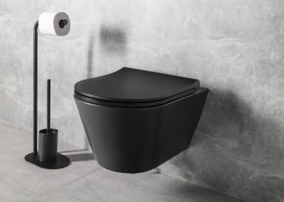 Sapho AVVA závěsná WC mísa, Rimless, 35, 5x53cm, černá mat 100314-110