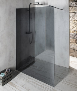 Gelco VARIO BLACK jednodílná sprchová zástěna k instalaci ke stěně, kouřové sklo, 1400 mm GX1314GX1014
