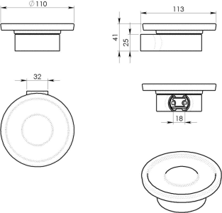 Gedy PIRENEI mýdlenka, mléčné sklo, gun metal PI1181