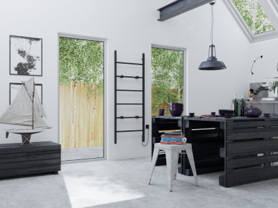 Sapho BARBO elektrický sušák ručníků, hranatý, 600x1600mm, 160 W, černá mat BB906