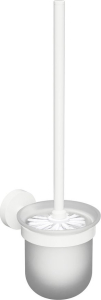 Sapho X-ROUND WHITE WC štětka závěsná, mléčné sklo, bílá mat XR303W