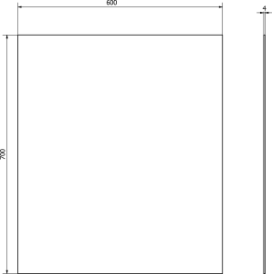 Aqualine Zrcadlo s broušenou hranou 60x70cm, CU free 22469