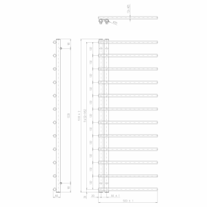 Sapho JUSTINA otopné těleso 500x1510 mm, černá mat IR151B