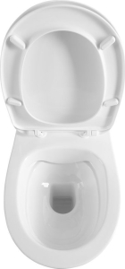 ABSOLUTE závěsné WC Rimless s podomítkovou nádržkou a tlačítkem Schwab, bílá 10AB02002-SET5