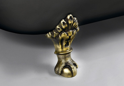 Polysan REGATA volně stojící vana 175x85x61cm, nohy bronz, černá/bílá 10271