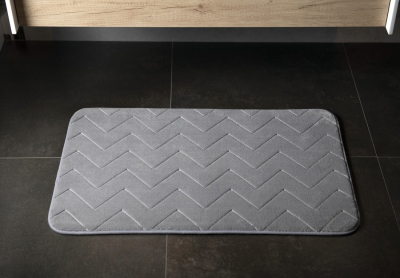 Gedy MOUSSE koupelnová předložka, 50x80cm, 100% polyester, protiskluz, šedá 96MS508008
