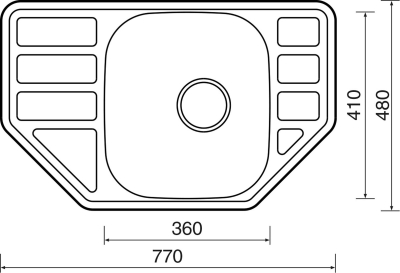 Nerezový dřez Sinks CORNO 770 V 0,6mm matný STSCRM7704806V