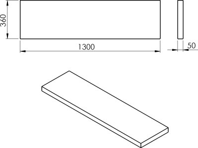 Sapho AVICE deska pod umyvadlo 130x36cm, tl.5cm, dub starobílý AV1365