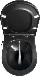 Sapho AVVA CLEANWASH závěsná WC mísa, integrovaná baterie a bidet. sprška, Rimless, 35, 5x53cm, černá mat 100315-110