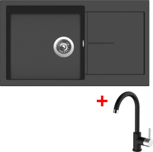 Granitový dřez Sinks INFINITY 860 Nanoblack+MIX 35 Nanoblack G194N6