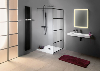 Gelco CURE BLACK sprchová zástěna 700mm, čiré sklo CB70