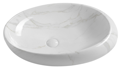Sapho DALMA keramické umyvadlo na desku, 68x44 cm, carrara MM317