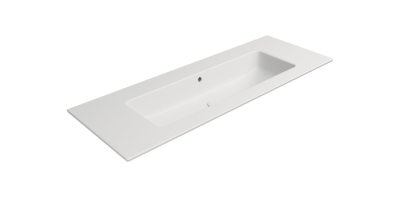 GSI PURA keramické umyvadlo Slim 122x46cm, bez otvoru, bílá mat 8887009