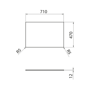 Sapho Deska Rockstone 71x1, 2x47cm, bílá mat CRR071-0101