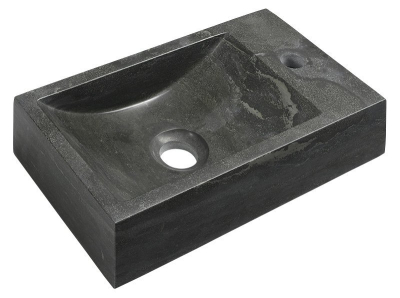 Sapho BLOK kamenné umývátko 40x22cm, baterie vpravo, antracit 2401-28