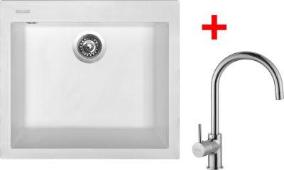 Granitový dřez Sinks CUBE 560 Milk+VITALIA CU56028VICL
