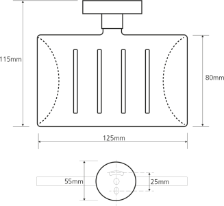 Sapho X-ROUND mýdlenka obdélníková s otvory, chrom XR804