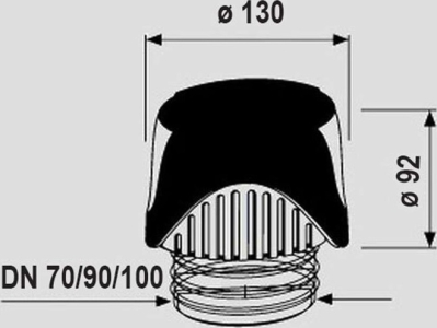 Aliaxis Česká republika s.r.o. Přivzdušňovací ventil potrubí třídy Al Ventilair, DN 70/90/100, průt. vzduchu 25 l/s PR7151C (11A21000099)