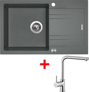 Granitový dřez Sinks LINEA 780 XC Titanium + Elka G4672XC