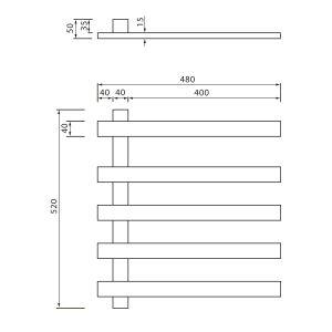 Sapho ELCOR elektrický sušák ručníků 480x520x50 mm, 63 W, bílá mat EB520
