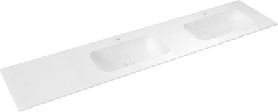 Sapho ARUBA dvojumyvadlo, Rockstone, 220x51, 5cm, pravé, bílá mat AR220-B2R