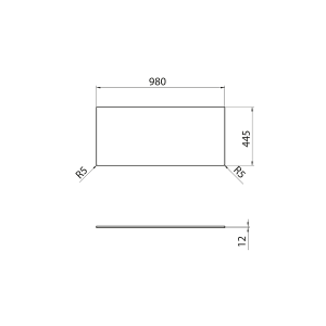 Sapho Deska Rockstone 980x12x445mm, bílá mat DTR98-0101