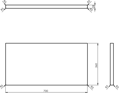 Sapho WOODY deska 700x28x360mm, masiv přírodní dub WD076-70