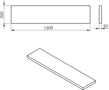 Sapho AVICE deska pod umyvadlo 160x36cm, tl.5cm, dub tmavý AV16611