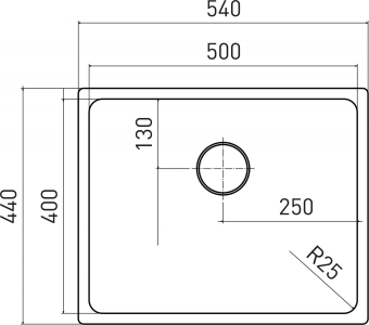 Nerezový dřez Sinks BLOCK 540 V 1mm kartáčovaný STSBLK5404401V