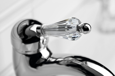 Sapho KIRKÉ CRYSTAL stojánková umyvadlová baterie s výpustí, páčka krystal, chrom KI02KC