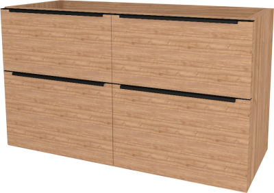 Mereo Mailo, koupelnová skříňka 121 cm, černé madlo, Multidecor, Light Select Walnut CN593SBLSW1