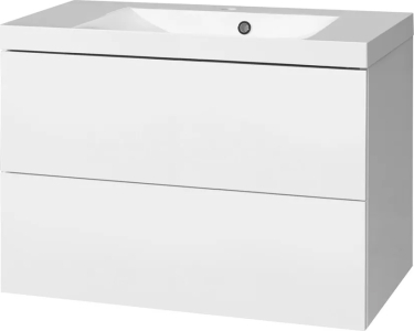Mereo Aira, koupelnová skříňka s umyvadlem z litého mramoru 81 cm, bílá CN711M